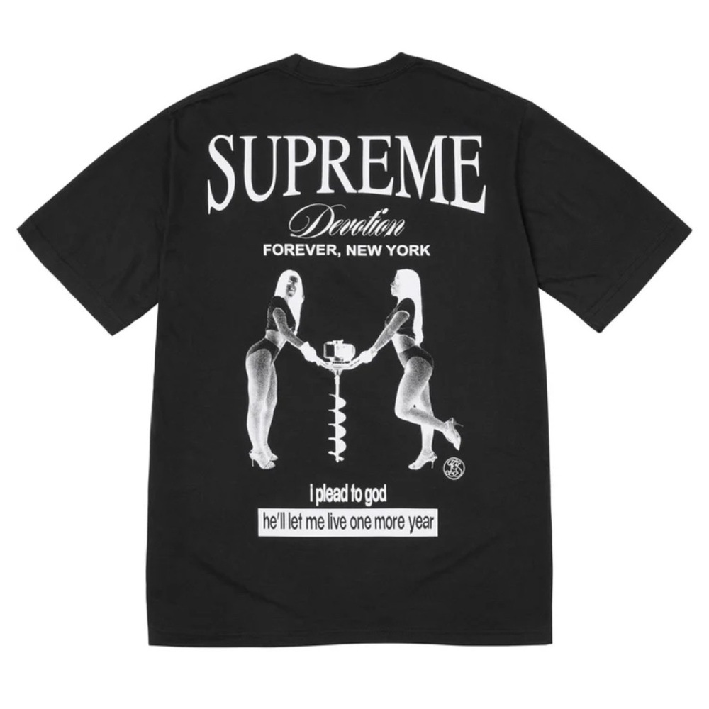 Supreme Black Graphic Devotion Size XL DS Tee
